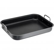 Tavă dreptunghiulară pentru cuptor cu două mânere  Tefal Bw Resource 100% Reciclat J5705953, 27 x 37 cm, Strat anti-adeziv, Aluminiu reciclat, Culoare: Marmură / Gri