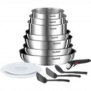 Set 13 piese TEFAL Ingenio Emotion L897DS04, D16; 18; 20; 22; 24; 26cm, Thermo-Spot®, Suprafață anti-aderentă, Mâner detașabil Material:oțel-inoxidabil, Compatibil cu toate sursele de căldură, Culoare:Argintiu