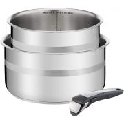 Set cratițe Tefal Ingenio Jamie Oliver L9569332, 3 piese, 16 cm, 18 cm, maner detasabil, inox 
