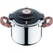 Oală sub presiune TEFAL Clipso+Precision P4410770, 6L, 4.8 kg, 2 programe de gătit, Oțel inoxidabil de înaltă calitate, Indicator de presiune, Mânere pliabile, Culoare: Inox