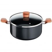 Oală pentru tocănițe cu capac de sticlă TEFAL STEW POT EXPRESS B2554602, D24cm, Capac de sticlă cu supapă de abur, Culoare: Negru