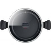 Oală pentru tocănițe cu capac din sticlă TEFAL Extra Cook & Clean B5554653, D24cm, V4,5L, Aluminiu, Suprafață internă / externă antiaderentă, Compabilitate: Gaz, Ceramică, Electric, Culoare: Negru