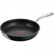 Tigaie TEFAL Jamie Oliver Home Cook E0140655, D28cm, Înălțime de 5,6 cm, Suprafață interioară antiaderentă Titan, Aluminiu, Culoare: Negru / Inox