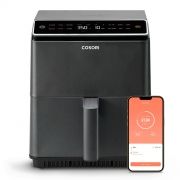 Friteuză cu aer cald COSORI Dual Blaze CAF-P583S-KEUR, 1750W, V6.4L, 6 funcții, 6 presetări, Termostat reglabil (80~205°C), Tehnologie 360 ThermoIQ, Conectivitate WiFi, 2x senzori NTC, Dark Gray