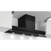 Hotă complet integrabilă BOSCH Seria 6 DBB97AM60, l90cm, 250W (3 trepte și Intensiv), 64.7kWh/an, Clasa B, Silențioasă, Filtru de grăsime metal, Clapetă antiretur, Softlight, Clear Glass Black Printed