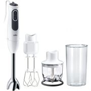 Blender de mână BRAUN MultiQuick 3V Vario MQ3125B - 0X22111426, 750W (11 viteze și Turbo), Tocător 0.35L, Tel dublu, Pahar gradat 0.6L, SplashControl, EasyClick, PowerBell Plus, Charcoal Grey