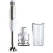 Blender de mână BRAUN MultiQuick 7 MQ7020WH, 1000W, Tocător 0.35L, Pahar gradat 0.6L, Easy SmartSpeed, SplashControl, EasyClick Plus, PowerBell VPlus, Premium White