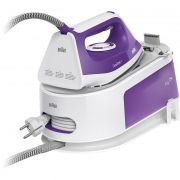 Stație de călcat cu aburi BRAUN CareStyle 1 IS1014VI, 1850~2200W, Presiune 6bar, Continuu 120g/min, Jet 360g, Talpă SuperCeramic, Rezervor 1.5l, Cablu 1.5m, FreeGlide 3D, Easy CalcClean, Silențioasă, Violet