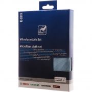 Set BOSCH E-Cloth by EnviroProducts 00312327, Lavete microfibră pentru curățarea inoxului și a sticlei, Fiecare lavetă are 480000 de fire per cm2, Curățare - laveta verde, Lustru - laveta albastră