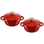 Set de 2 oale cu capace TEFAL Air Cocotte E254S255, D11cm, V0.45L, Aluminiu turnat