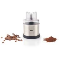 Râșniță de cafea și condimente BRAUN MQ60, Sistem EasyClick, Din oțel inoxidabil, Bază/capac antiderapant, Fără BPA, Timpul maxim de operare este de 20 secunde, DW Safe, Stainless Steel