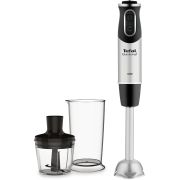 Blender de mână TEFAL QuickChef HB659838, 1000W (20 de viteze), Functie Turbo, Picior pasator din metal, Pahar gradat 800 ml, Argintiu