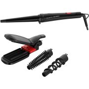 Aparat de coafat 9în  ROWENTA x Karl Lagerfeld Infinite Looks CF422LF0, 48W, 9 accesorii, Înveliș ceramic, 9 funcții de coafare, Placă 2in1 pentru creponat/îndreptat, Geantă pentru transport, Mănușă protecție, Vârf rece