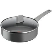 Cratiță cu capac TEFAL Renew On C4273232, D24cm, 100% aluminiu reciclat, Indicator Thermo-Signal, Compatibil cu inducția, Înveliș ceramic, Gri