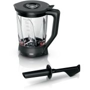 Vas sticlă BOSCH Mix MUZ9MX2 - 17006613, 2.3l (uz 1.5l), Sticlă groasă ThermoSafe, Lamele detașabile din inox EasyKlick, Zdrobește gheață, Funcționare silențoasă, Pentru Serie 8 MUM9 OptiMUM
