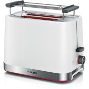 Prăjitor pâine compact BOSCH MyMoment TAT4M221, 2 sloturi, Dezghețare, Încălzire, High Lift, Alb