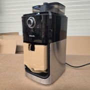 Cafetieră Philips Grind & Brew HD7769/00, 1000W, Cană din sticlă, Rezervor 1.2l (1~12 porții), Boabe și măcinată, Recipient boabe dublu, Aroma Seal, Râșniță integrată (9 trepte), Păstrare la cald, Black Metal
