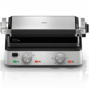 Grătar electric BRAUN MultiGrill 7 Compact CG7020 - 0X17900000, 2000W, Maximum 230°C, 3 moduri de gătire, 2 termostate electronice independente, Plăci detașabile antiadezive din aluminiu turnat 29x23cm