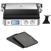 Grătar electric BRAUN MultiGrill 9 CG9040 - 0X17900003, 2000W, 460x365x190mm, Spatulă, 1 placă grill, 1 placă griddle, Oțel inoxidabil / negru