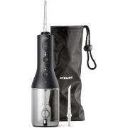 Irigator bucal Philips Sonicare Power Flosser 3000 HX3826/33, 2 moduri, 3 intensități, Rezervor 250ml, 2 capete, PulseWave 360°, Quadstream, O încărcare 14 zile, Husă, Negru